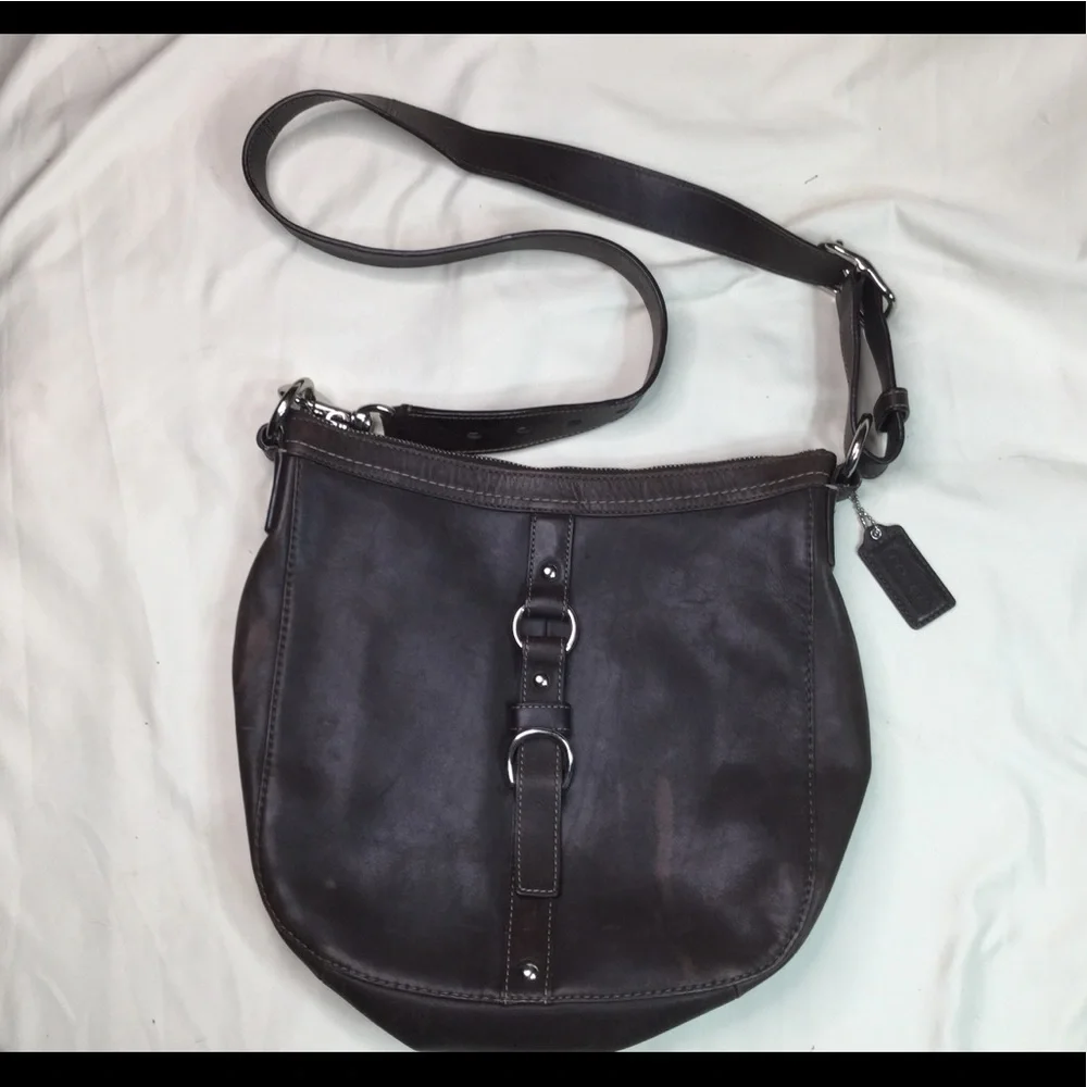 Coach Brown Leather Chelsea Hobo Crossbody READ